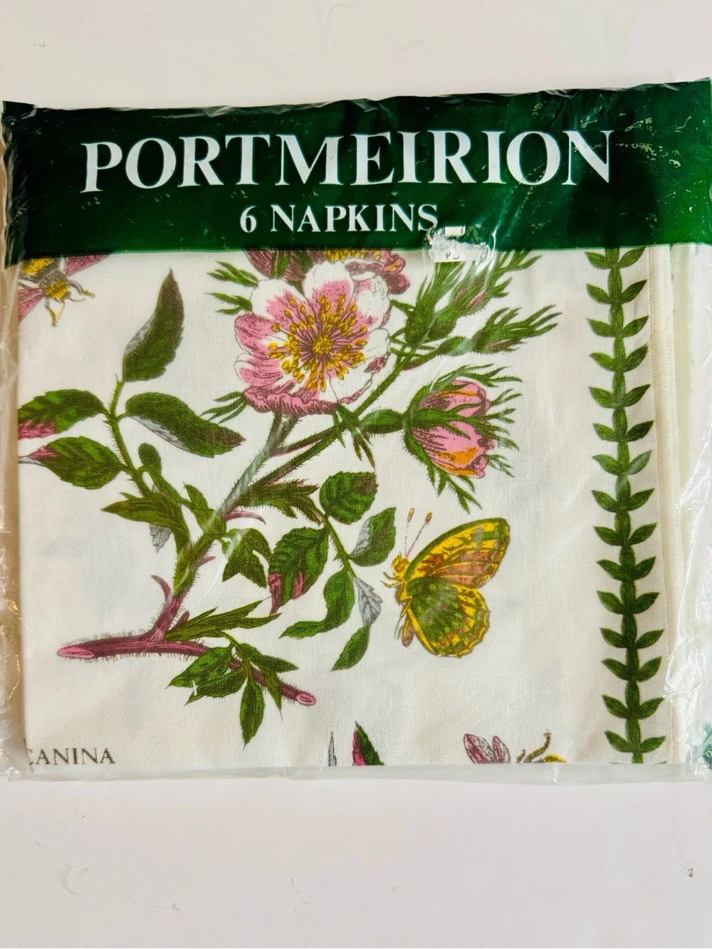 Vintage Deadstock Portmeirion Floral Napkins.Set of 6